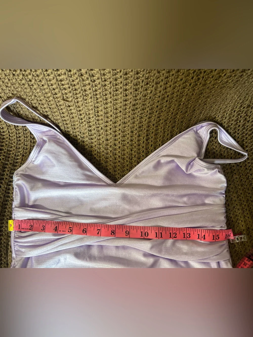 Lilac One-Piece Swimsuit with Draped Waist